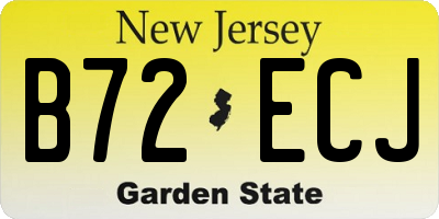 NJ license plate B72ECJ