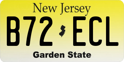 NJ license plate B72ECL