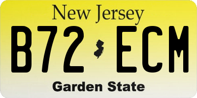 NJ license plate B72ECM