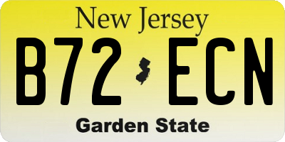 NJ license plate B72ECN