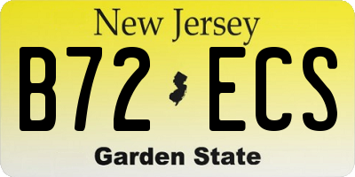 NJ license plate B72ECS