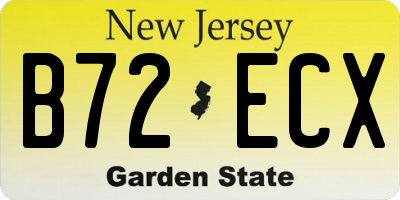 NJ license plate B72ECX
