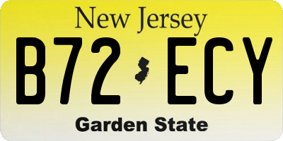 NJ license plate B72ECY