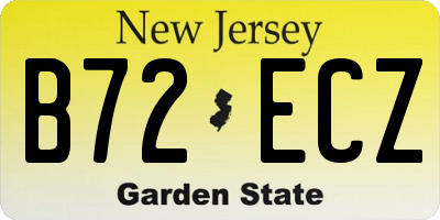 NJ license plate B72ECZ