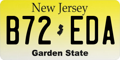NJ license plate B72EDA