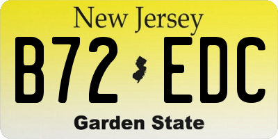 NJ license plate B72EDC