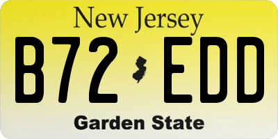 NJ license plate B72EDD