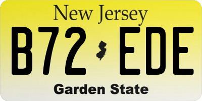 NJ license plate B72EDE