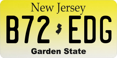 NJ license plate B72EDG