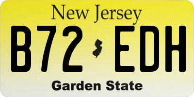 NJ license plate B72EDH