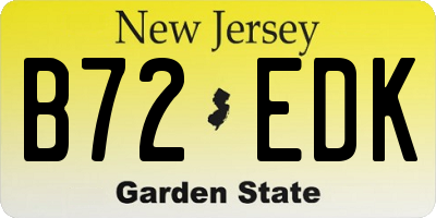NJ license plate B72EDK