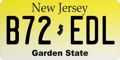NJ license plate B72EDL