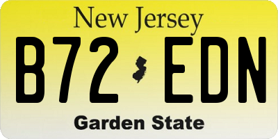 NJ license plate B72EDN