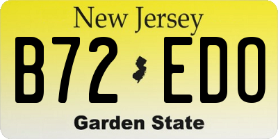 NJ license plate B72EDO