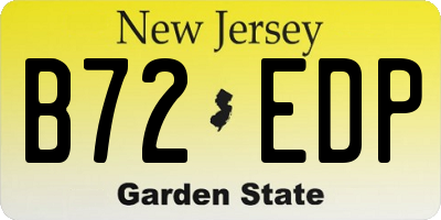 NJ license plate B72EDP