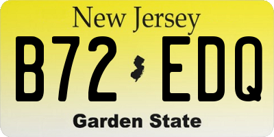 NJ license plate B72EDQ