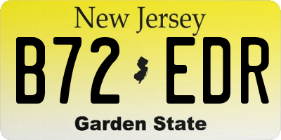 NJ license plate B72EDR