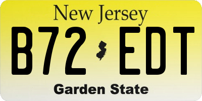 NJ license plate B72EDT