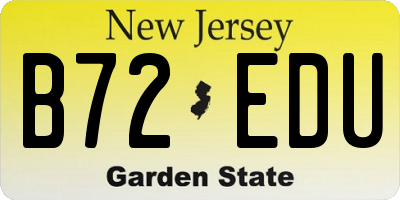 NJ license plate B72EDU