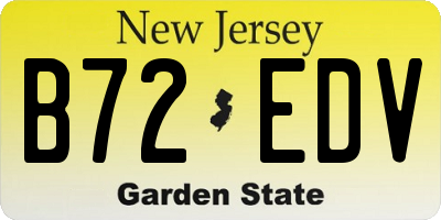 NJ license plate B72EDV