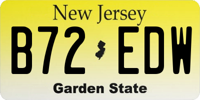 NJ license plate B72EDW
