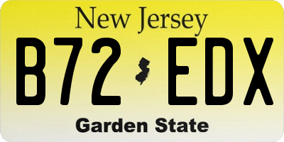 NJ license plate B72EDX