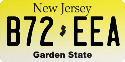 NJ license plate B72EEA