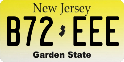 NJ license plate B72EEE