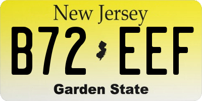 NJ license plate B72EEF