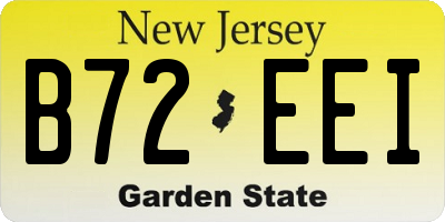 NJ license plate B72EEI