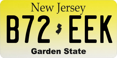 NJ license plate B72EEK