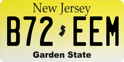 NJ license plate B72EEM