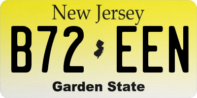 NJ license plate B72EEN