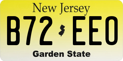 NJ license plate B72EEO