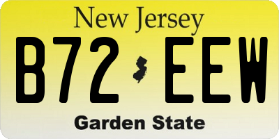 NJ license plate B72EEW
