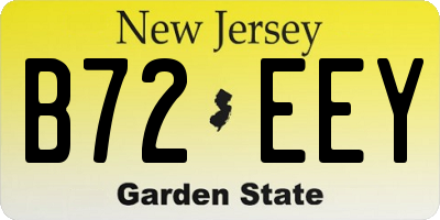 NJ license plate B72EEY