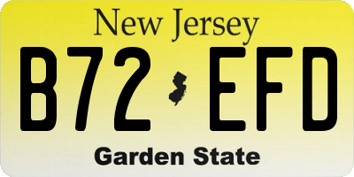 NJ license plate B72EFD