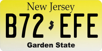 NJ license plate B72EFE