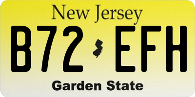 NJ license plate B72EFH