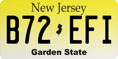 NJ license plate B72EFI