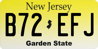 NJ license plate B72EFJ
