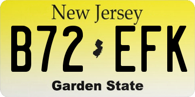 NJ license plate B72EFK