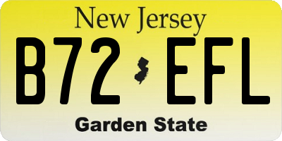 NJ license plate B72EFL