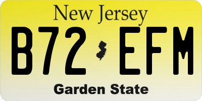 NJ license plate B72EFM