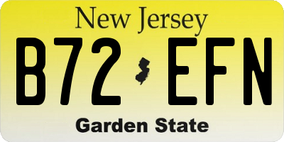 NJ license plate B72EFN