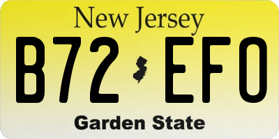 NJ license plate B72EFO