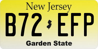 NJ license plate B72EFP