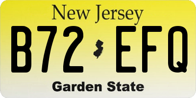 NJ license plate B72EFQ