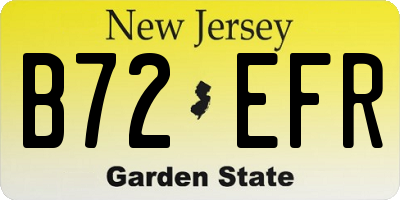 NJ license plate B72EFR