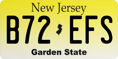 NJ license plate B72EFS
